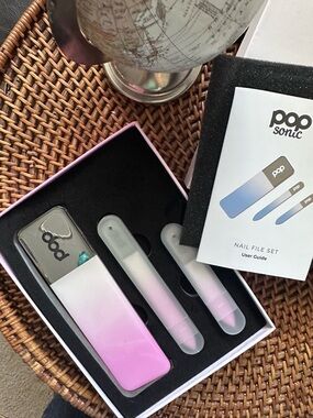 Pop Sonic Nano-Glass Manicure & Pedicure File 3pc Gift Set New in Box